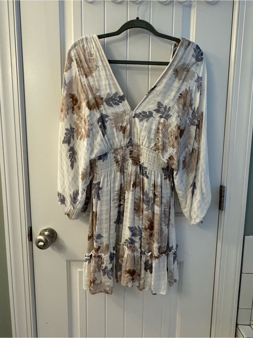 lovestitch Cream and Beige Floral Slip Dress